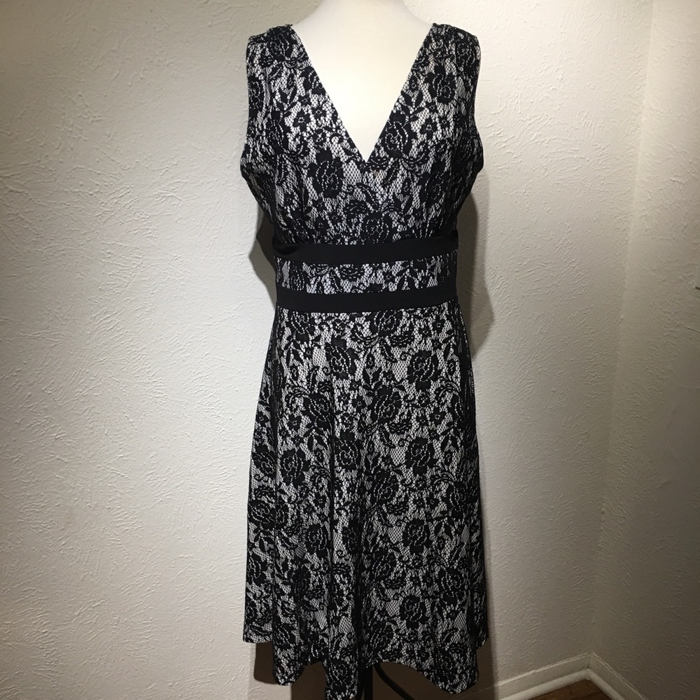 Lace surplice front dress